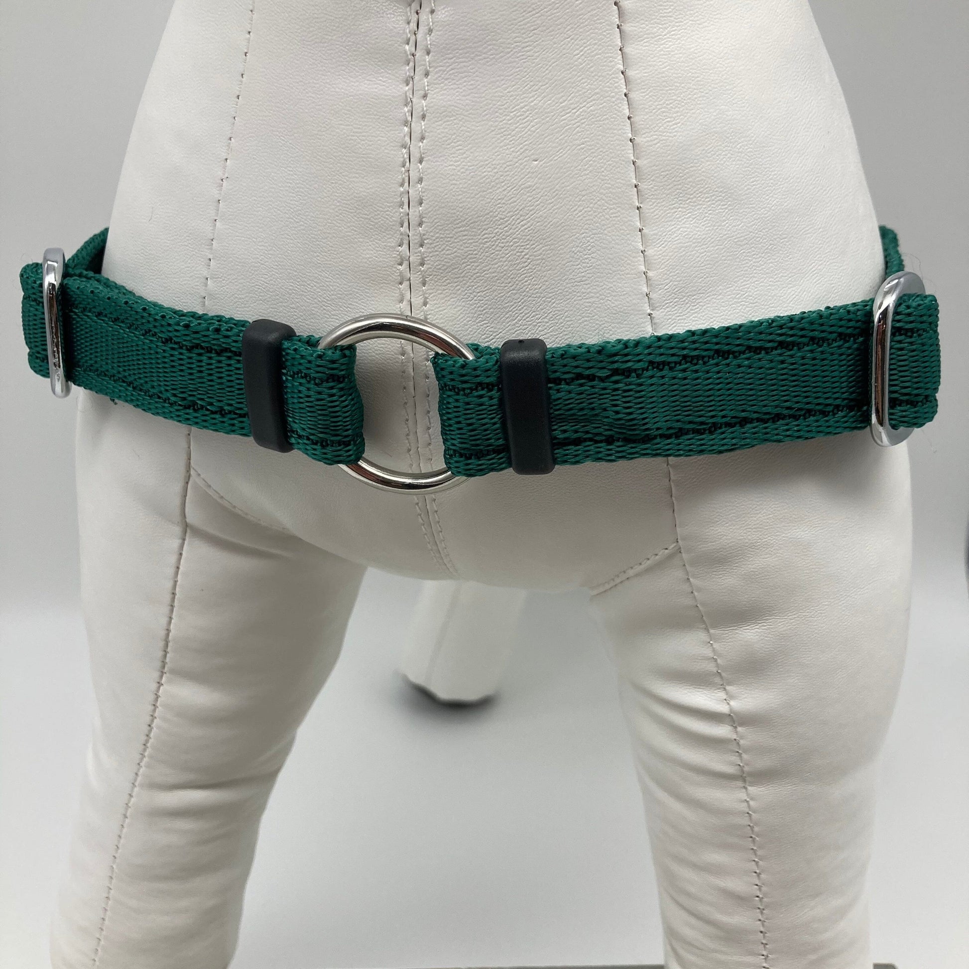 DogTools Geschirr von vorne gezeigt, mit einem Ring zum Befestigen der Leine, damit der Hund von selbst aufhört zu ziehen
