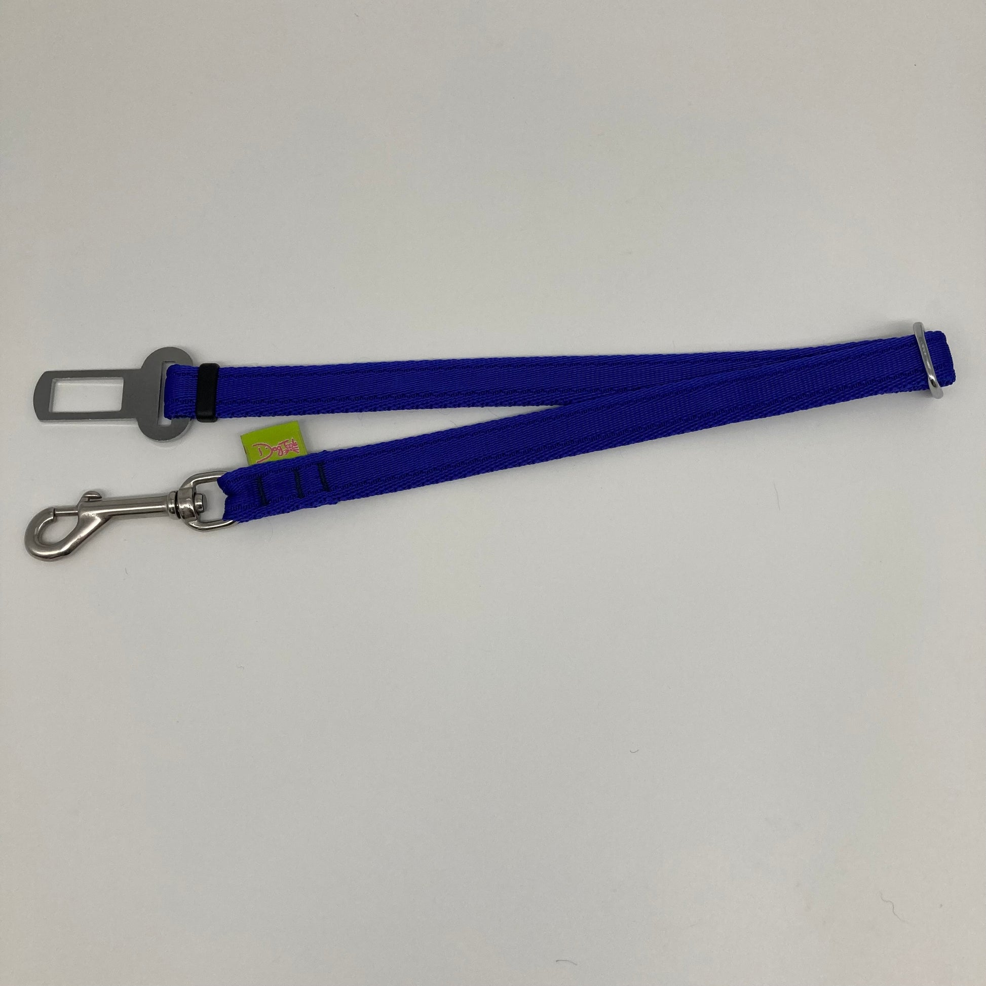 blue car safety belt, showing in full, horizontally
