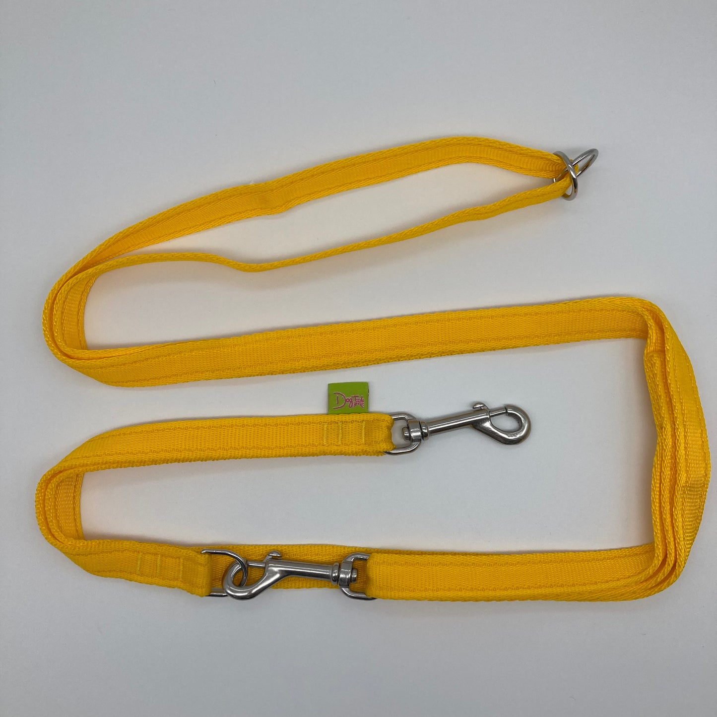 yellow multifunctional leash in size small, shown in full