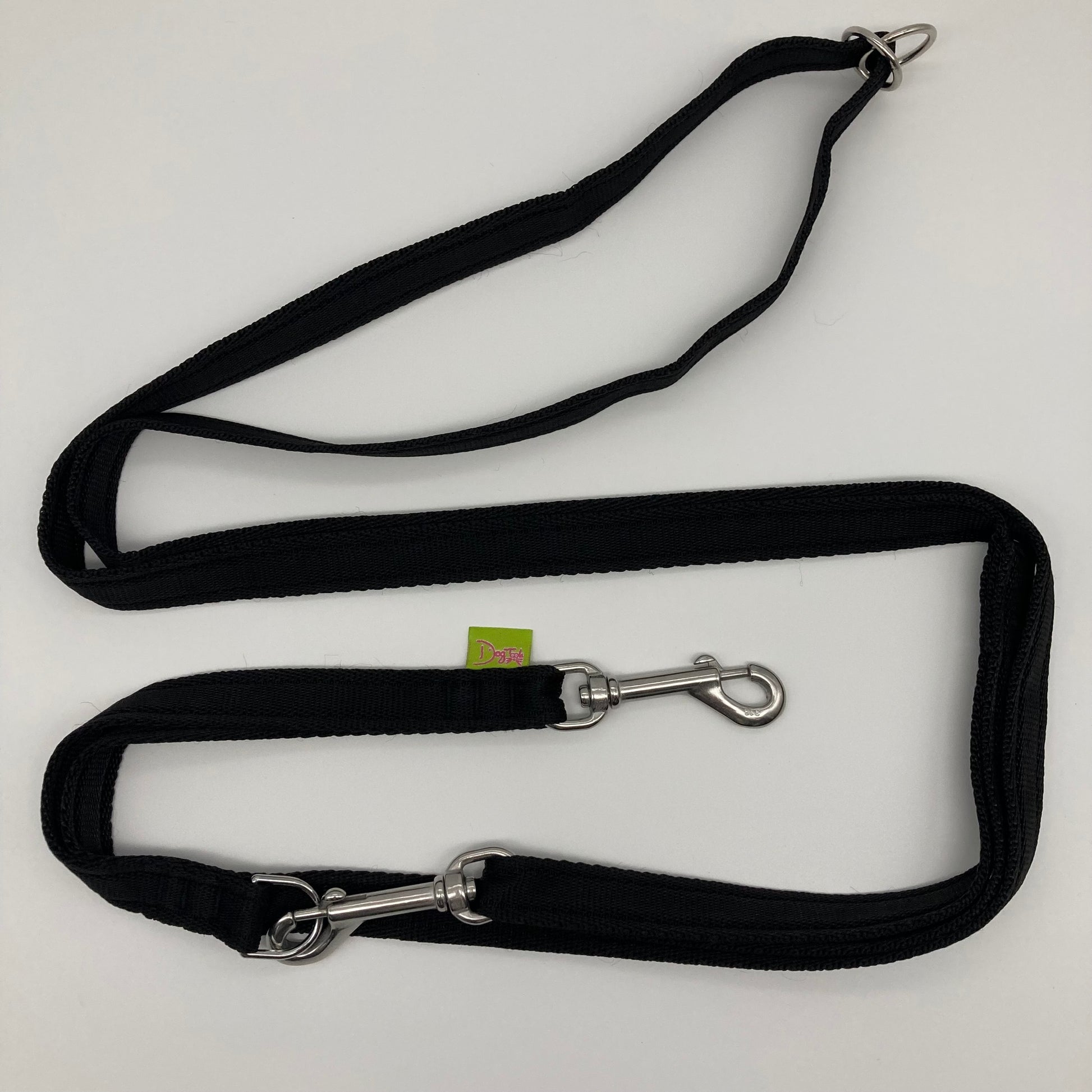 black multifunctional leash in size small, shown in full