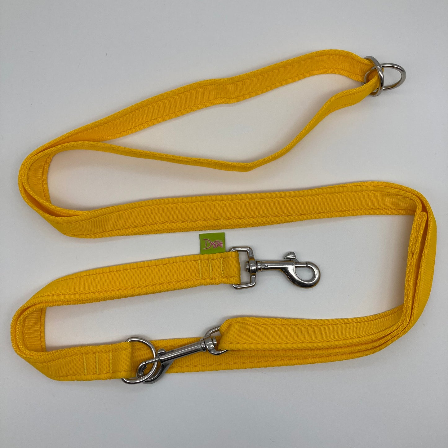 yellow multifunctional leash in size large, shown in full