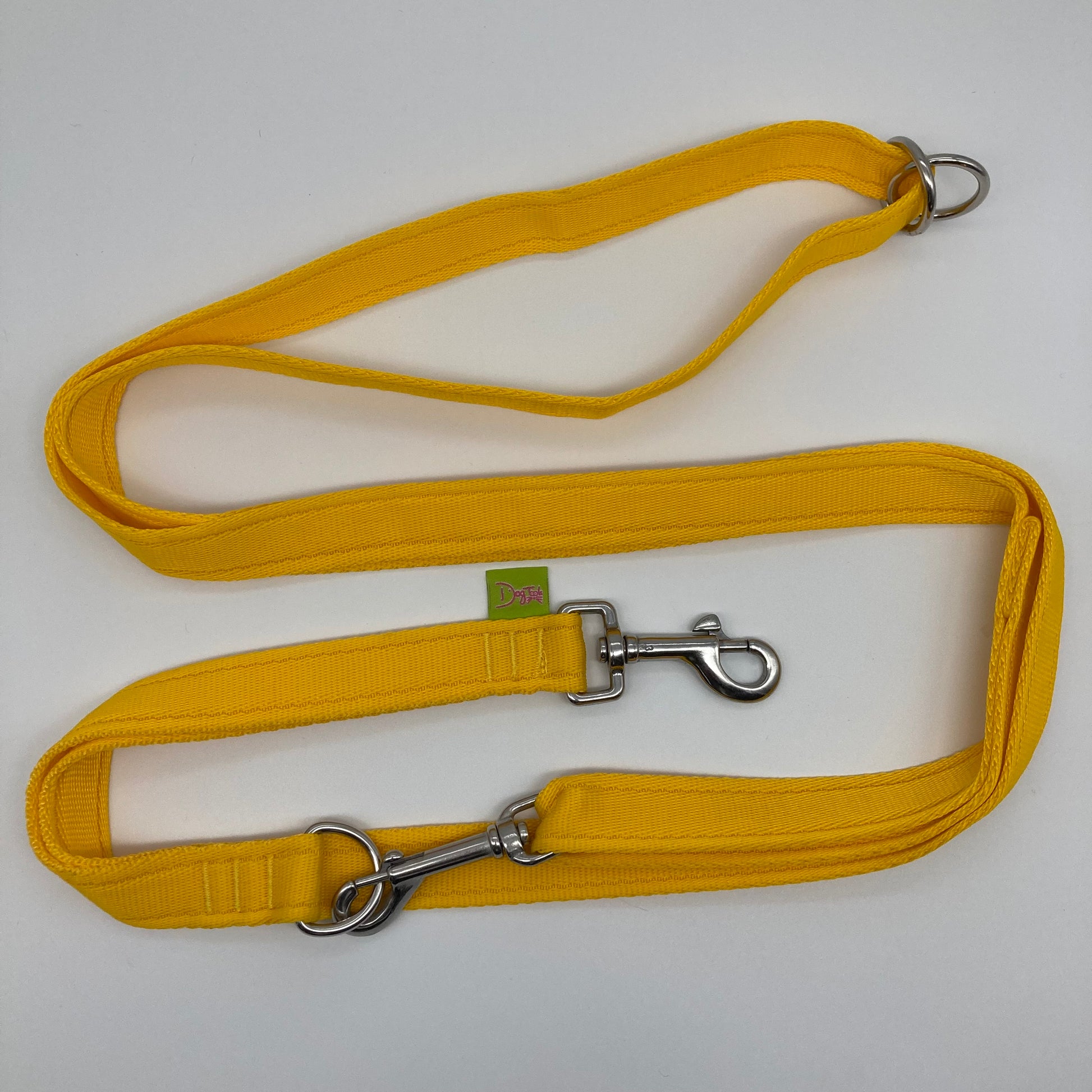 yellow multifunctional leash in size large, shown in full