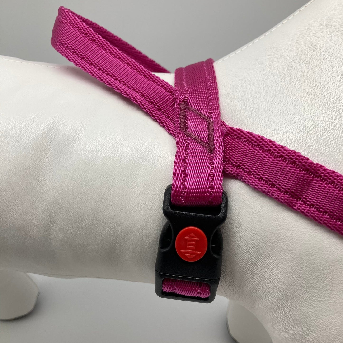 No-Pull-Geschirr von der Seite gezeigt, mit robusten Nähten und Verschluss